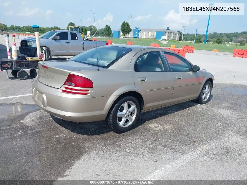 2004 Dodge Stratus Sxt VIN: 1B3EL46X94N207568 Lot: 39973075