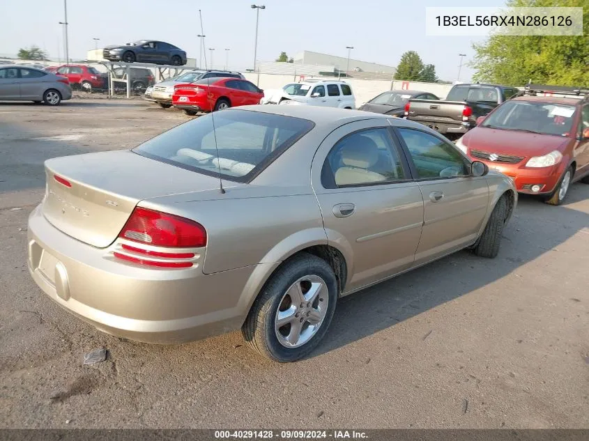 2004 Dodge Stratus Es VIN: 1B3EL56RX4N286126 Lot: 40291428