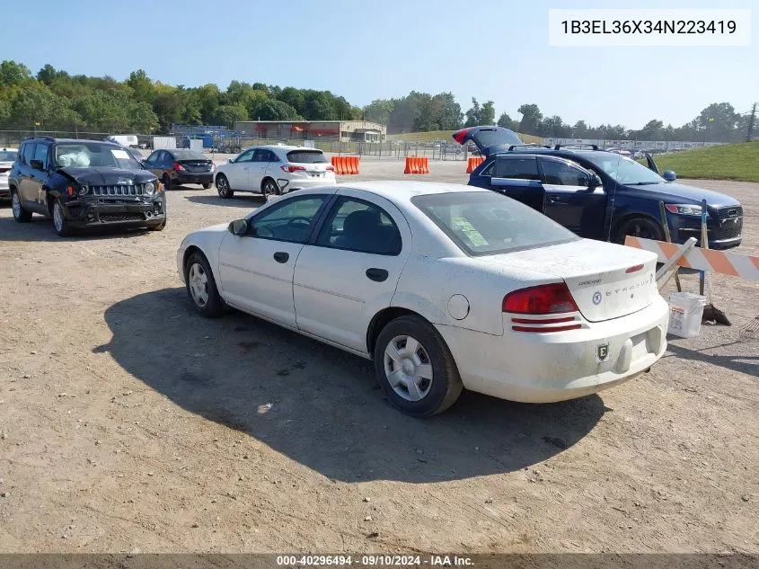 2004 Dodge Stratus Se VIN: 1B3EL36X34N223419 Lot: 40296494