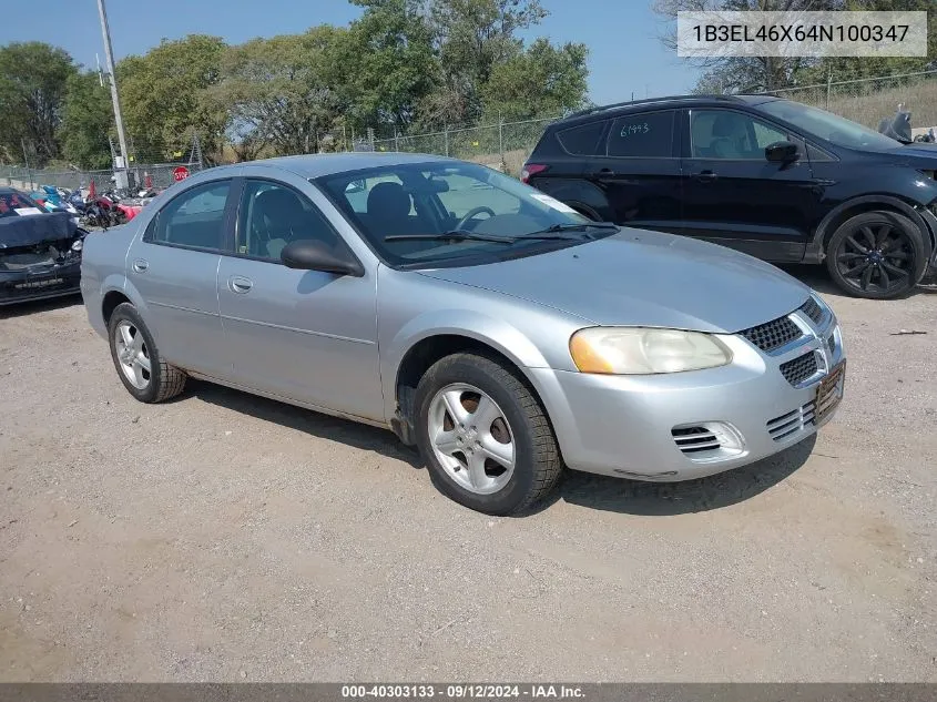 2004 Dodge Stratus Sxt VIN: 1B3EL46X64N100347 Lot: 40303133