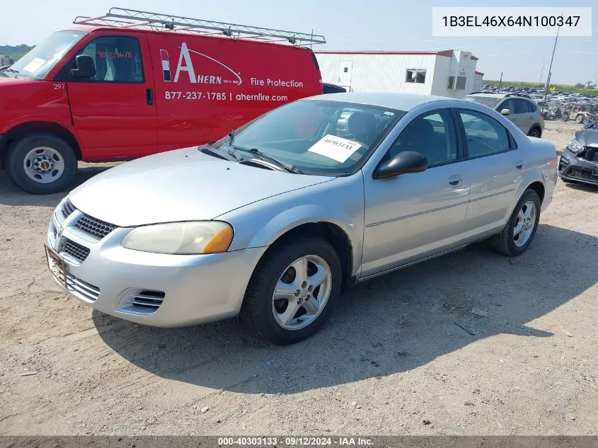 2004 Dodge Stratus Sxt VIN: 1B3EL46X64N100347 Lot: 40303133