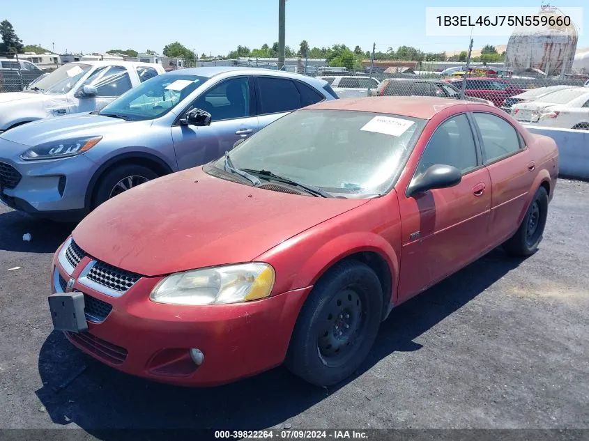 2005 Dodge Stratus Sdn Sxt VIN: 1B3EL46J75N559660 Lot: 39822264