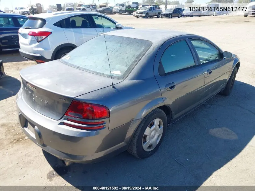 2005 Dodge Stratus Sxt VIN: 1B3EL46T65N612477 Lot: 40121592