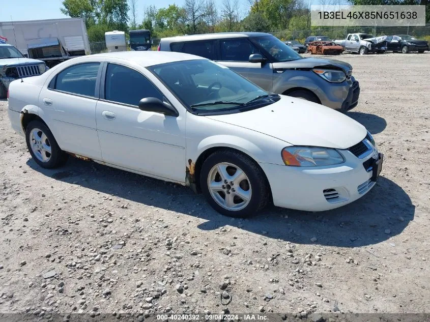 2005 Dodge Stratus Sxt VIN: 1B3EL46X85N651638 Lot: 40240392