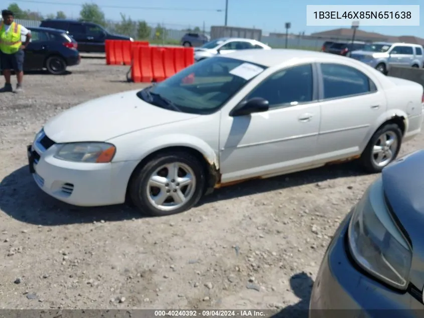 2005 Dodge Stratus Sxt VIN: 1B3EL46X85N651638 Lot: 40240392