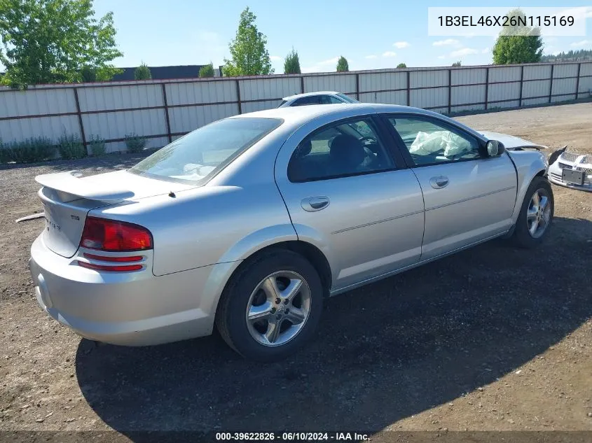 1B3EL46X26N115169 2006 Dodge Stratus Sxt