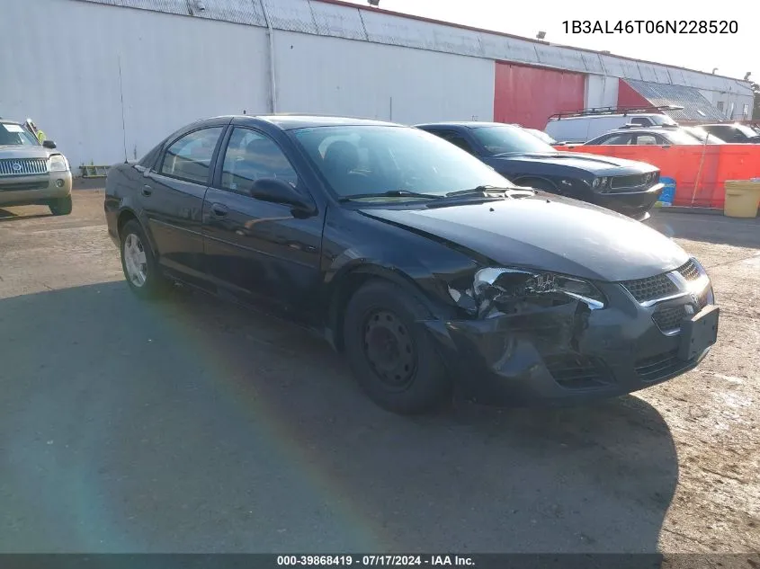 1B3AL46T06N228520 2006 Dodge Stratus Sxt