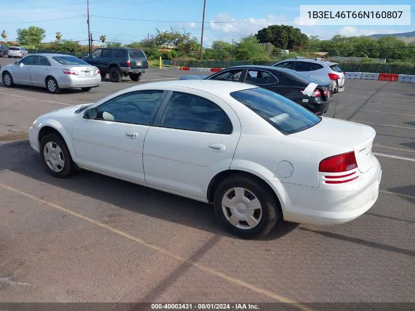 1B3EL46T66N160807 2006 Dodge Stratus Sxt