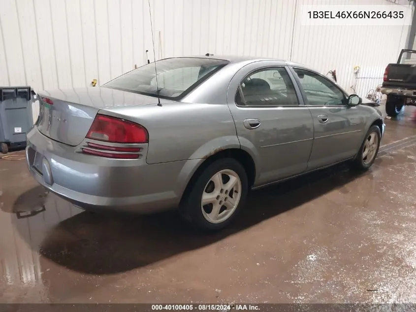 2006 Dodge Stratus Sxt VIN: 1B3EL46X66N266435 Lot: 40100405