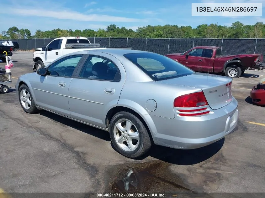 2006 Dodge Stratus Sxt VIN: 1B3EL46X46N286697 Lot: 40211712