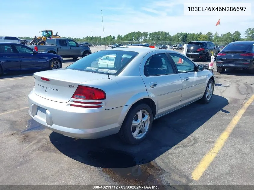 2006 Dodge Stratus Sxt VIN: 1B3EL46X46N286697 Lot: 40211712