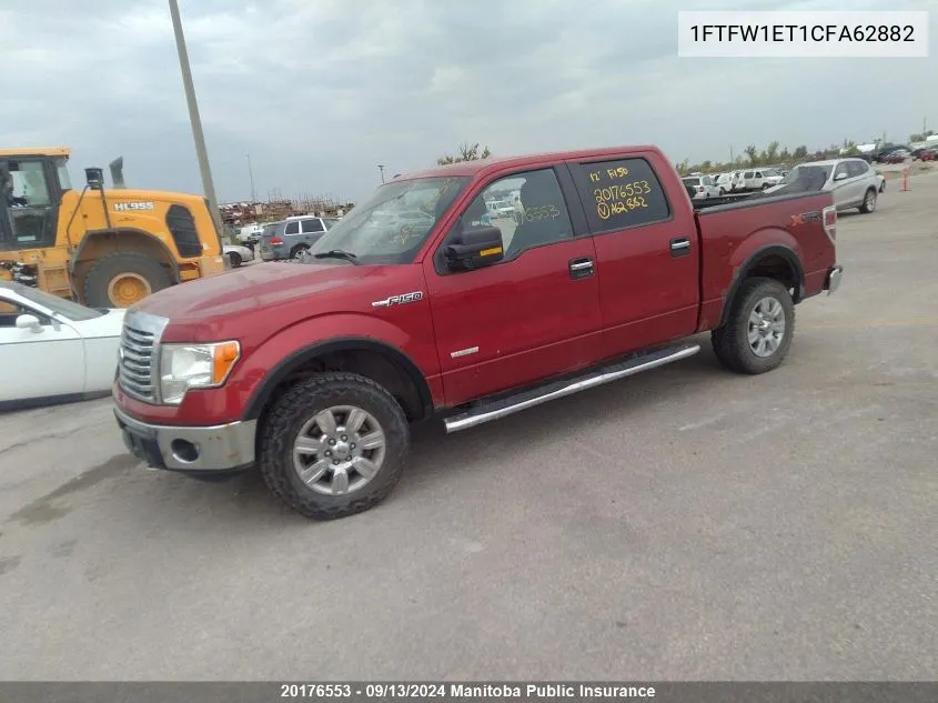 2012 Ford F150 Xlt Supercrew VIN: 1FTFW1ET1CFA62882 Lot: 20176553