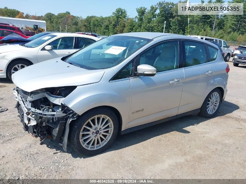 2014 Ford C-Max Hybrid Sel VIN: 1FADP5BUXEL505355 Lot: 40342525