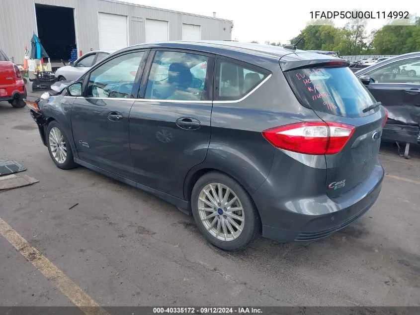 2016 Ford C-Max Premium Sel VIN: 1FADP5CU0GL114992 Lot: 40335172