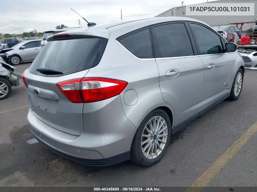 2016 Ford C-Max Energi Sel VIN: 1FADP5CU0GL101031 Lot: 40345689