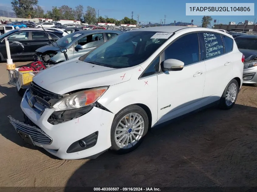 2016 Ford C-Max Hybrid Sel VIN: 1FADP5BU2GL104806 Lot: 40350507