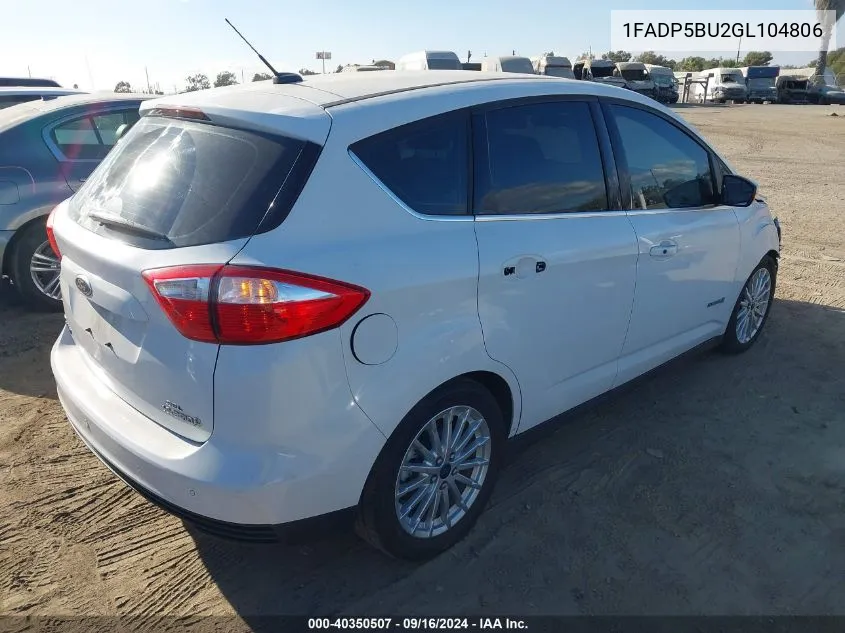 2016 Ford C-Max Hybrid Sel VIN: 1FADP5BU2GL104806 Lot: 40350507