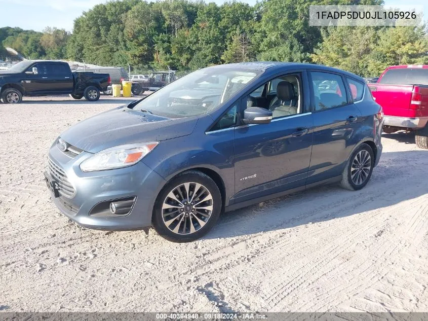 2018 Ford C-Max Hybrid Titanium VIN: 1FADP5DU0JL105926 Lot: 40364948