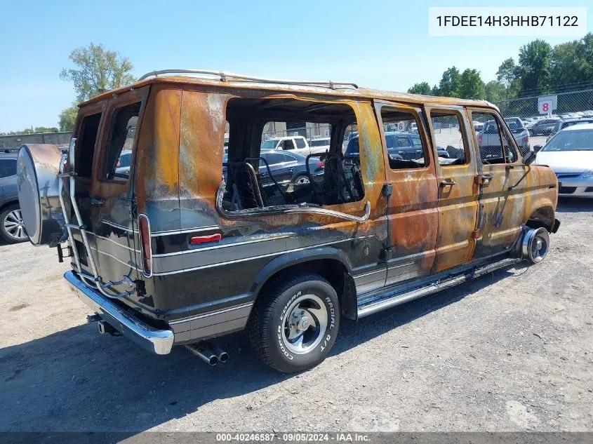 1987 Ford Econoline E150 Van VIN: 1FDEE14H3HHB71122 Lot: 40246587