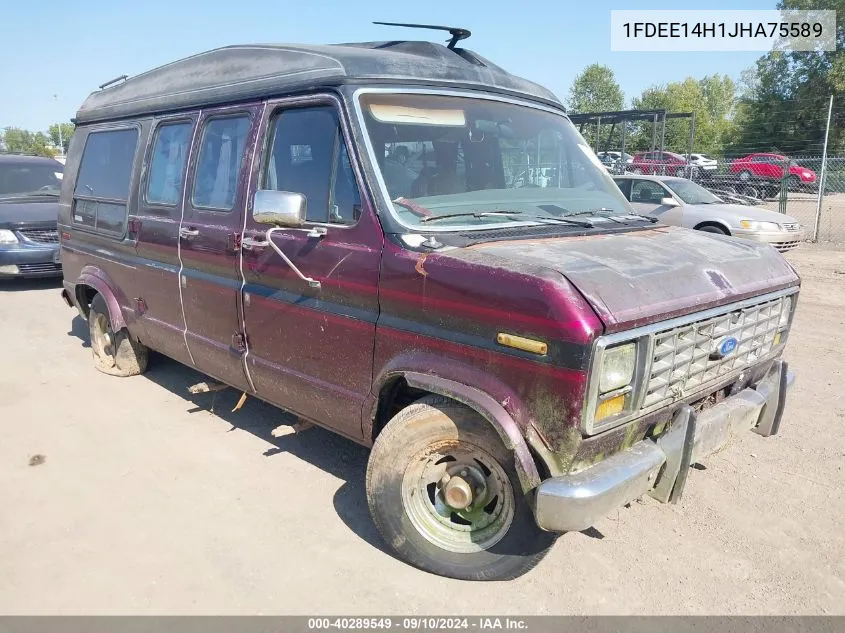 1988 Ford Econoline E150 Van VIN: 1FDEE14H1JHA75589 Lot: 40289549