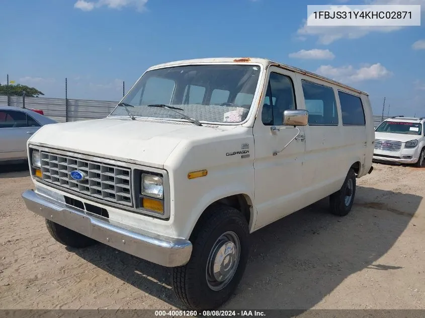 1989 Ford Econoline E350 Super Duty VIN: 1FBJS31Y4KHC02871 Lot: 40051260