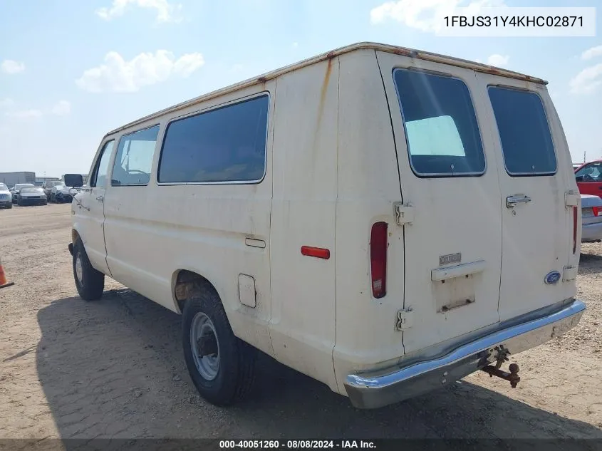 1989 Ford Econoline E350 Super Duty VIN: 1FBJS31Y4KHC02871 Lot: 40051260