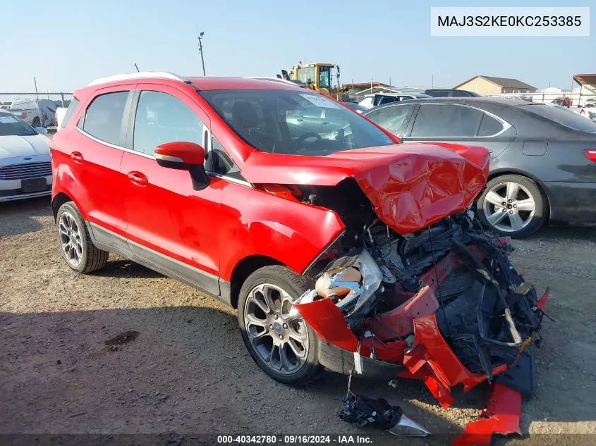 2019 Ford Ecosport Titanium VIN: MAJ3S2KE0KC253385 Lot: 40342780