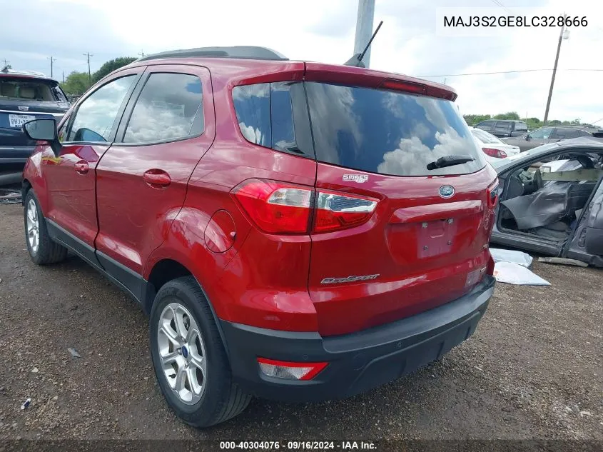 2020 Ford Ecosport Se VIN: MAJ3S2GE8LC328666 Lot: 40304076