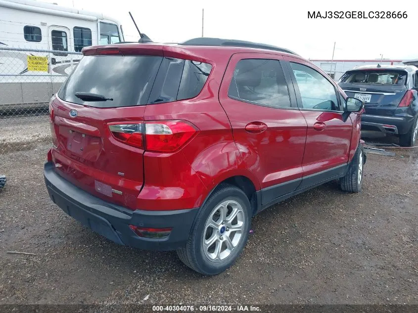 2020 Ford Ecosport Se VIN: MAJ3S2GE8LC328666 Lot: 40304076