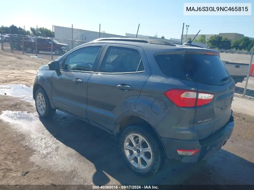 MAJ6S3GL9NC465815 2022 Ford Ecosport Se