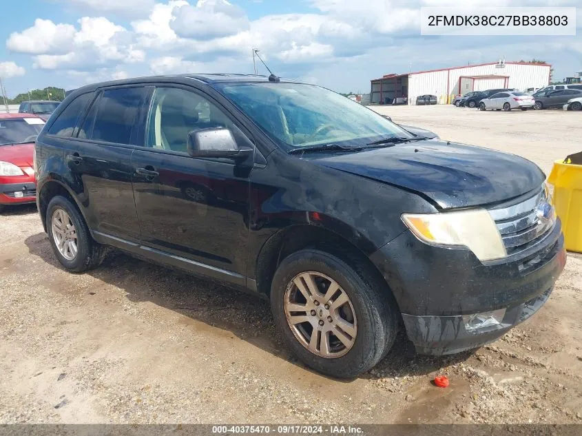 2007 Ford Edge Sel VIN: 2FMDK38C27BB38803 Lot: 40375470