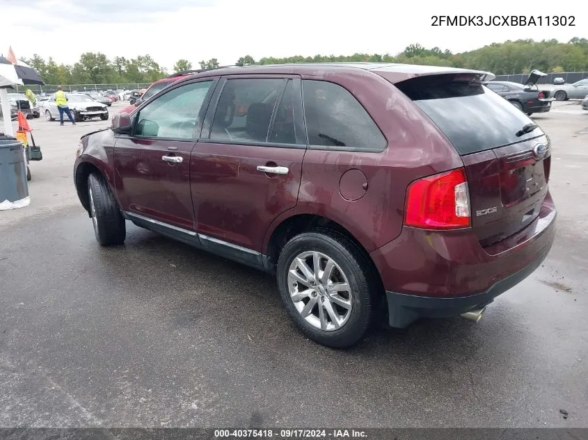 2011 Ford Edge Sel VIN: 2FMDK3JCXBBA11302 Lot: 40375418