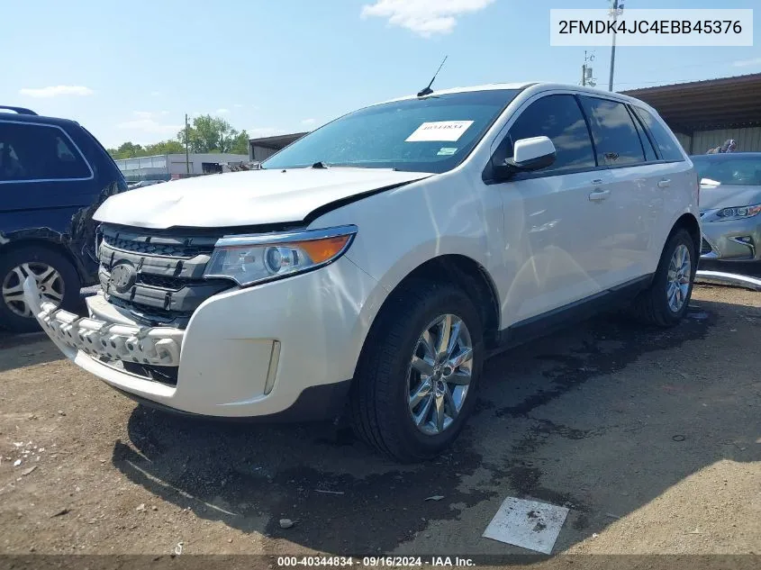 2014 Ford Edge Sel VIN: 2FMDK4JC4EBB45376 Lot: 40344834