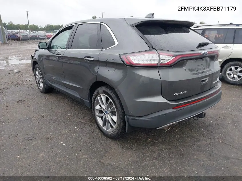 2015 Ford Edge Titanium VIN: 2FMPK4K8XFBB71179 Lot: 40336502