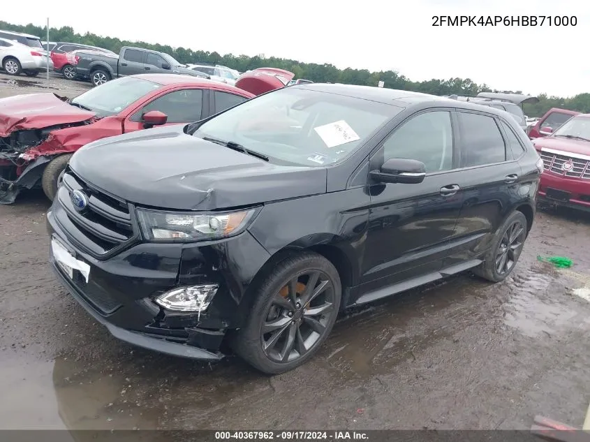 2017 Ford Edge Sport VIN: 2FMPK4AP6HBB71000 Lot: 40367962