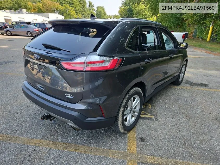 2020 Ford Edge Sel VIN: 2FMPK4J92LBA91560 Lot: 40363902