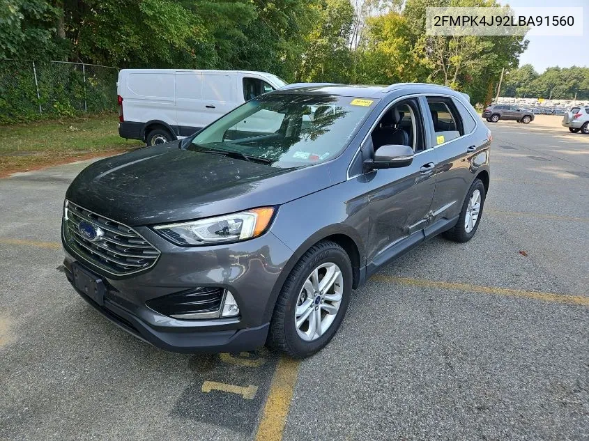 2020 Ford Edge Sel VIN: 2FMPK4J92LBA91560 Lot: 40363902