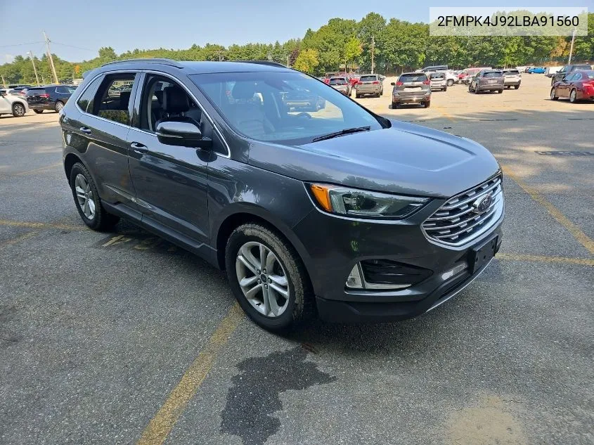 2020 Ford Edge Sel VIN: 2FMPK4J92LBA91560 Lot: 40363902