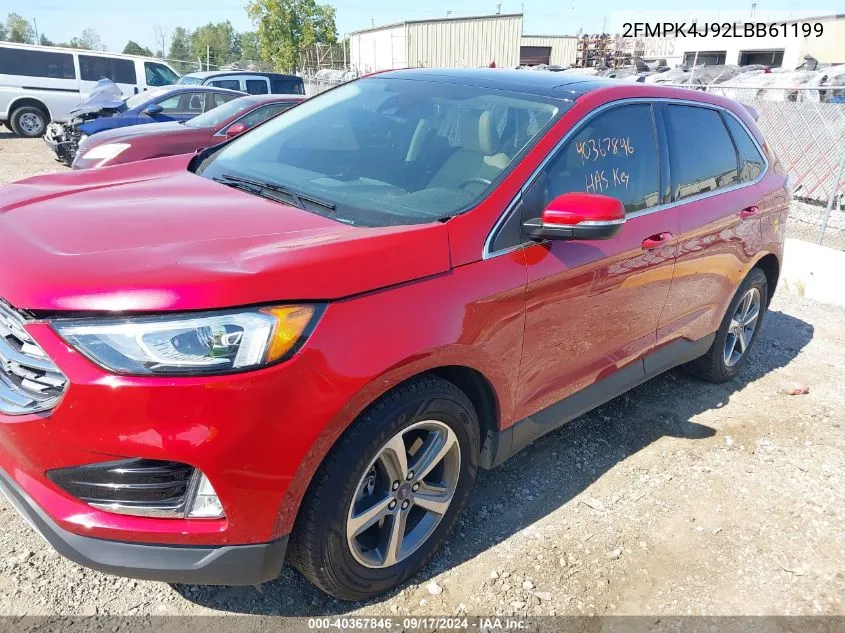 2020 Ford Edge Sel VIN: 2FMPK4J92LBB61199 Lot: 40367846