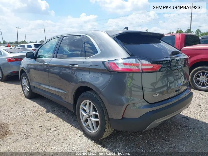 2023 Ford Edge Sel VIN: 2FMPK4J94PBA19331 Lot: 40342420