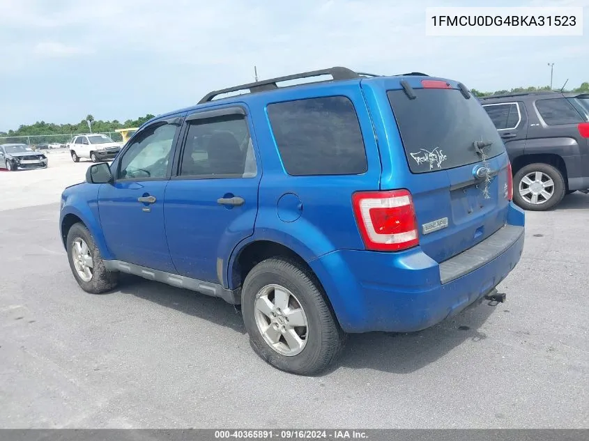 2011 Ford Escape Xlt VIN: 1FMCU0DG4BKA31523 Lot: 40365891