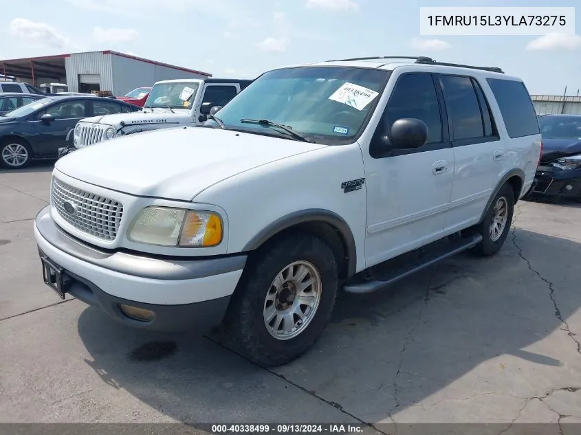 2000 Ford Expedition Xlt VIN: 1FMRU15L3YLA73275 Lot: 40338499