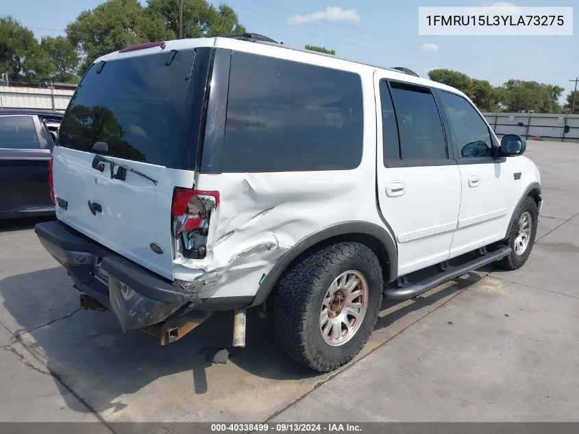 2000 Ford Expedition Xlt VIN: 1FMRU15L3YLA73275 Lot: 40338499