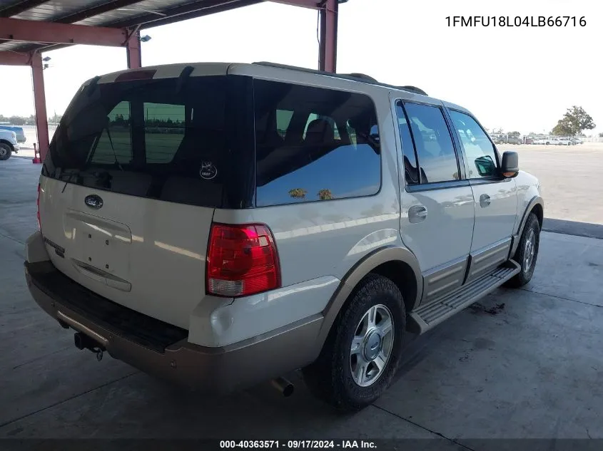 2004 Ford Expedition Eddie Bauer VIN: 1FMFU18L04LB66716 Lot: 40363571