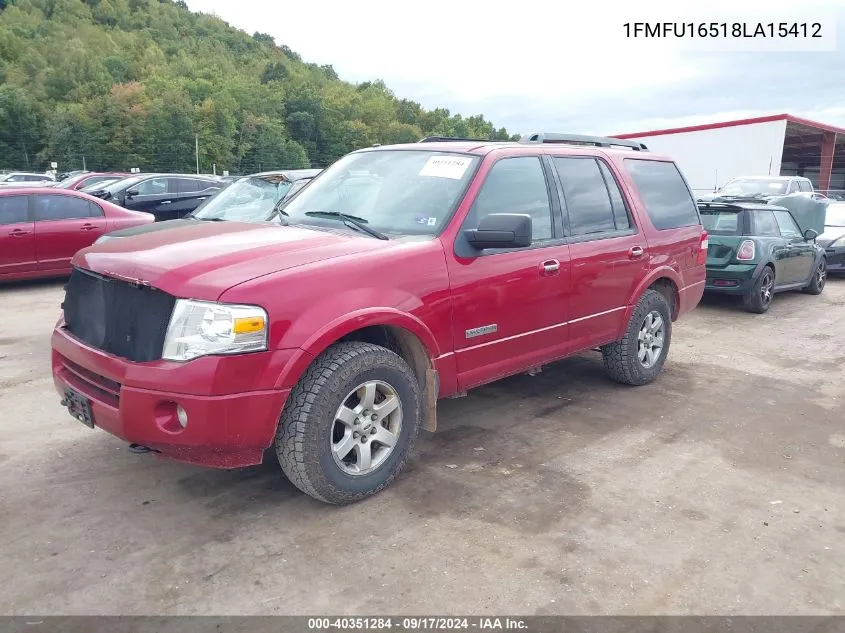 2008 Ford Expedition Xlt VIN: 1FMFU16518LA15412 Lot: 40351284