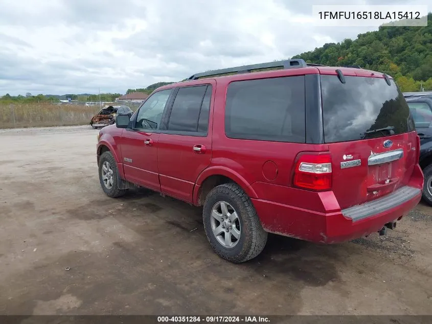 2008 Ford Expedition Xlt VIN: 1FMFU16518LA15412 Lot: 40351284