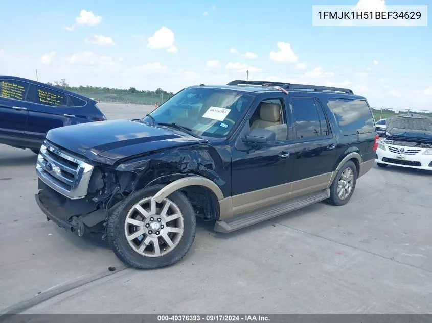 2011 Ford Expedition El Xlt VIN: 1FMJK1H51BEF34629 Lot: 40376393