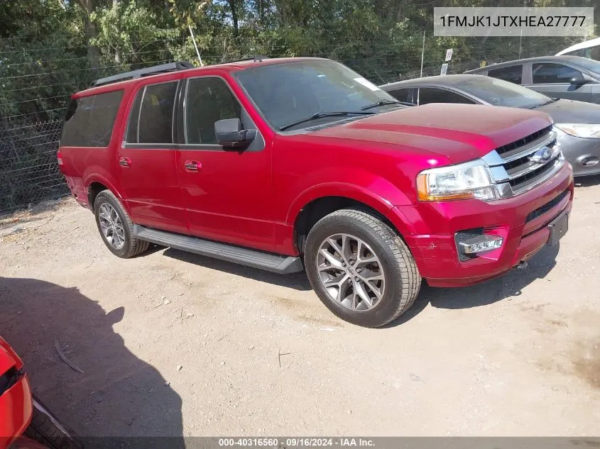 2017 Ford Expedition El Xlt VIN: 1FMJK1JTXHEA27777 Lot: 40316560