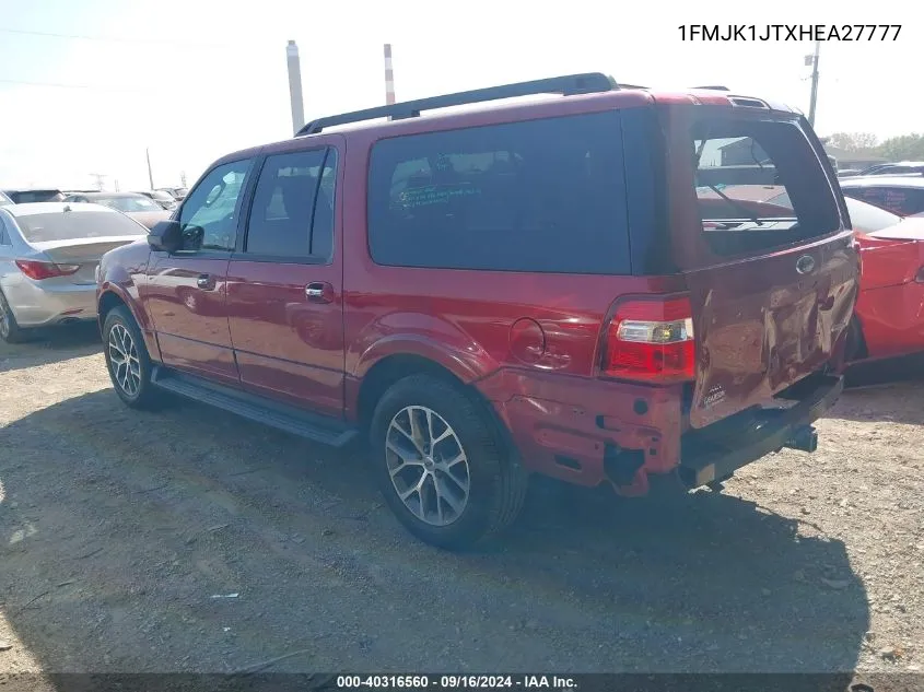 2017 Ford Expedition El Xlt VIN: 1FMJK1JTXHEA27777 Lot: 40316560