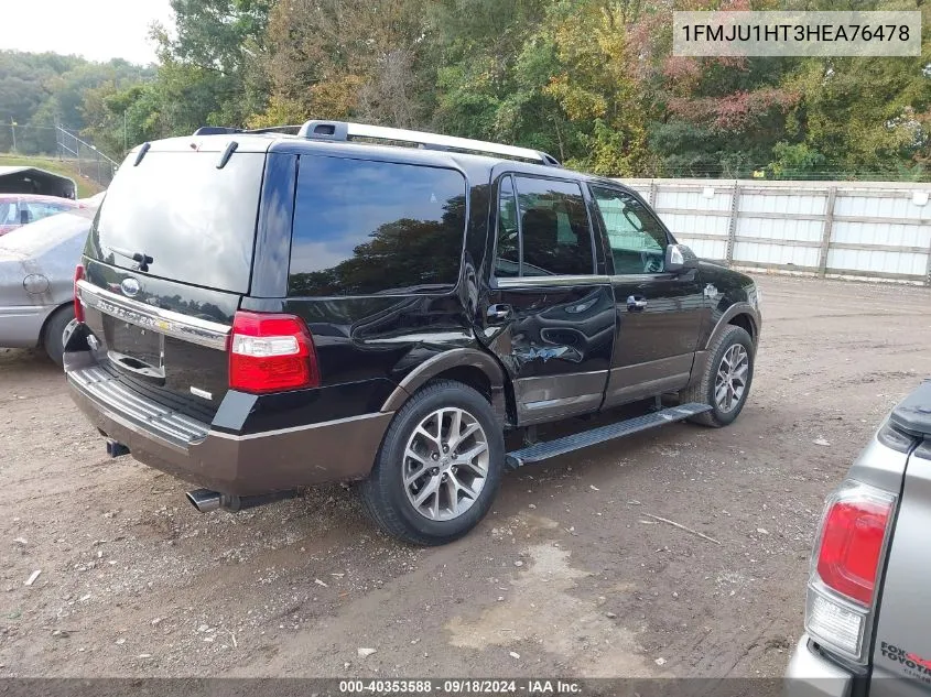 2017 Ford Expedition King Ranch VIN: 1FMJU1HT3HEA76478 Lot: 40353588